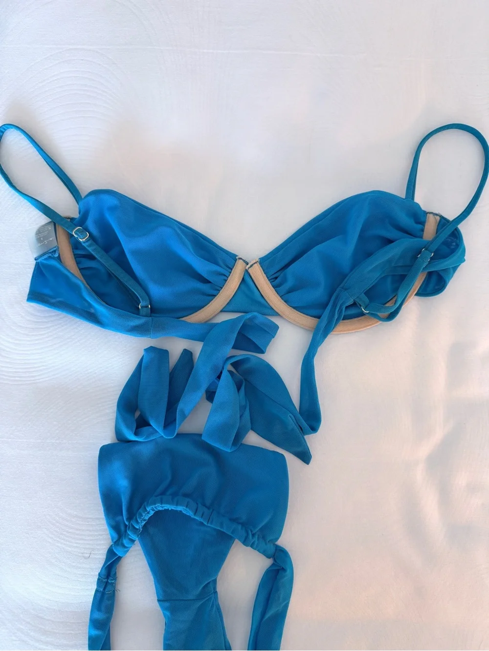 Blue Women's Bikini Set - Classic Two-Piece Swimwear - Picture 4 of 7